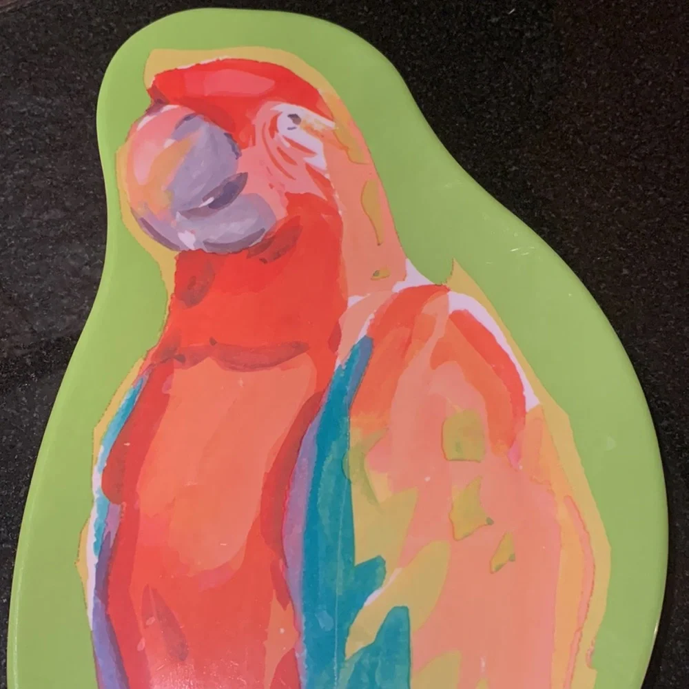 Colorful Tropical Parrot Melamine Decorative Serving Tray Platter Party Decor